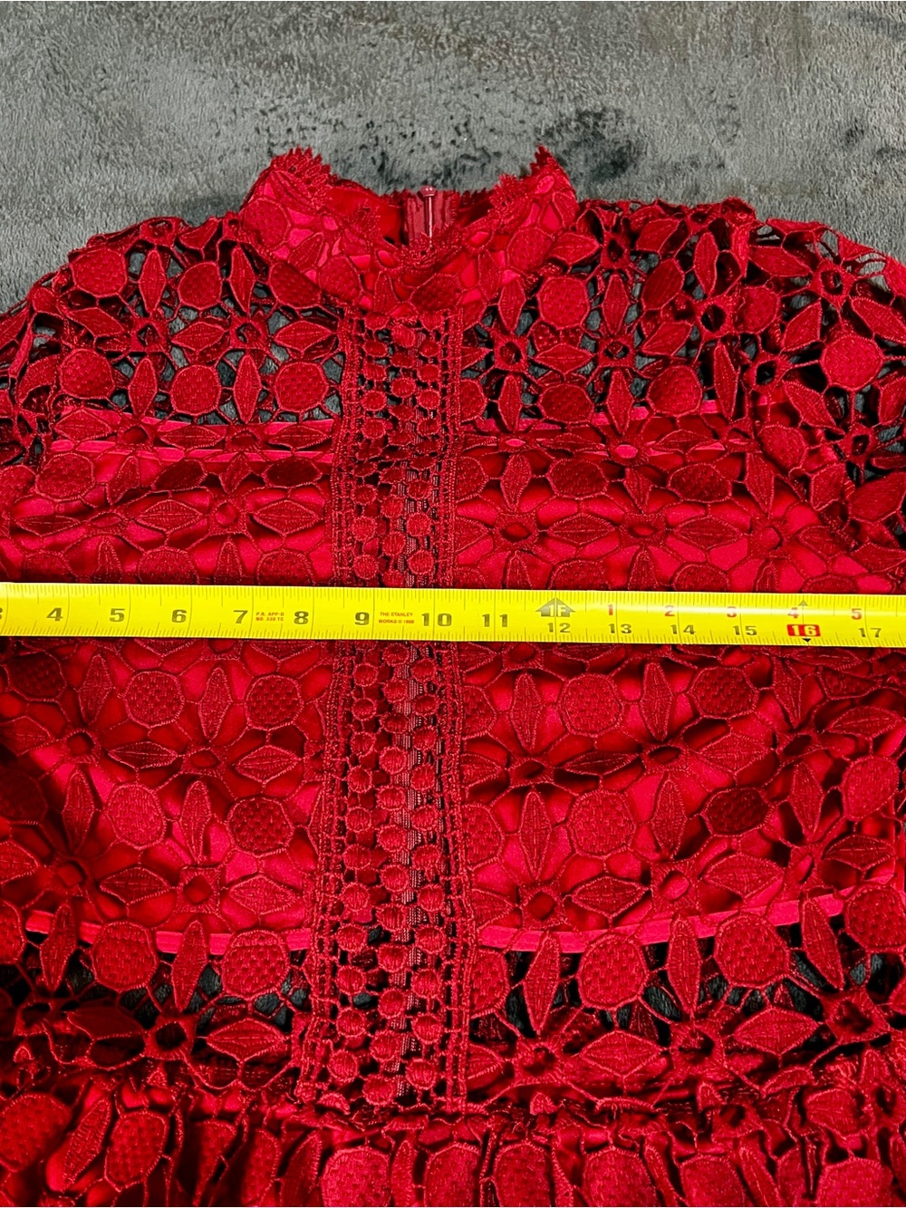 Eilly Bazar Wms Wine Lace Embroidery Cutout Inset Sheer Fit&Flare Mini Dress M - Picture 11 of 15